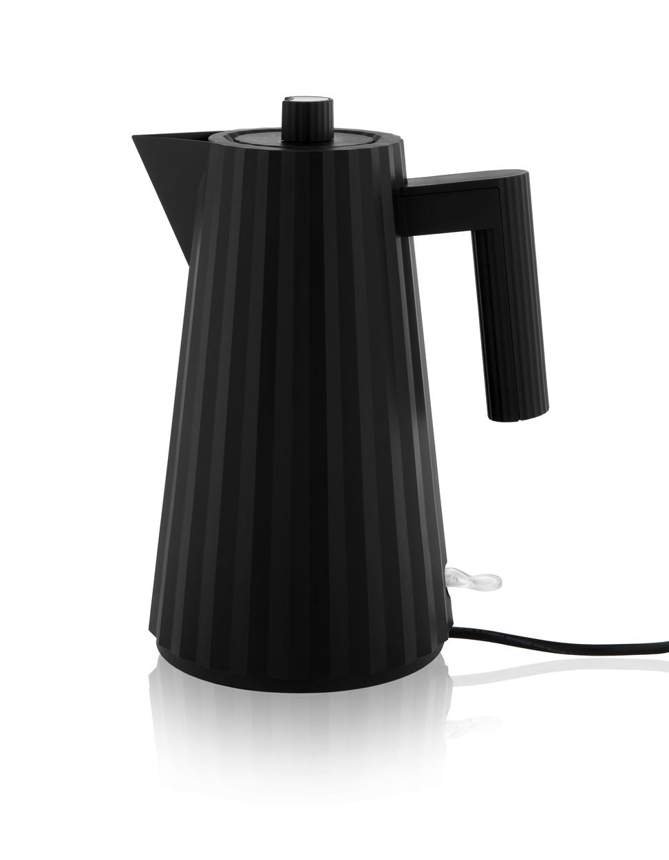 Alessi Plissé elektrischer Wasserkocher, Farbe Schwarz